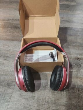 Wireless Over-Ear Headphones - Red Bluetooth Comfort